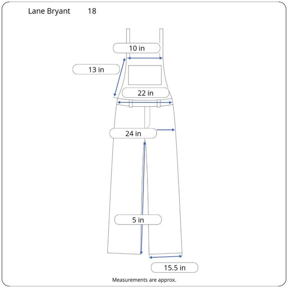Lane Bryant Womens Boyfriend Denim Overalls Shortalls Rainbow Strap Plus Size 18 - Picture 3 of 12